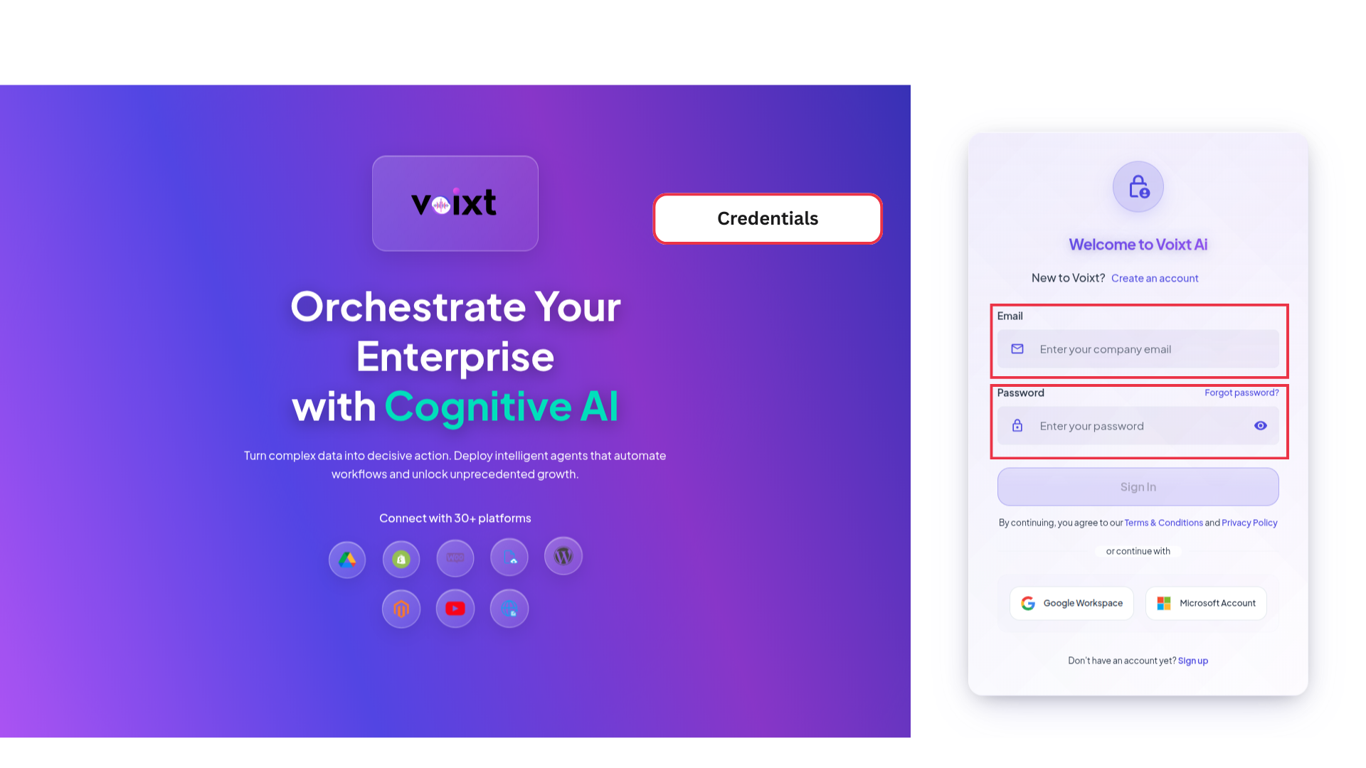 Login page without filed values
